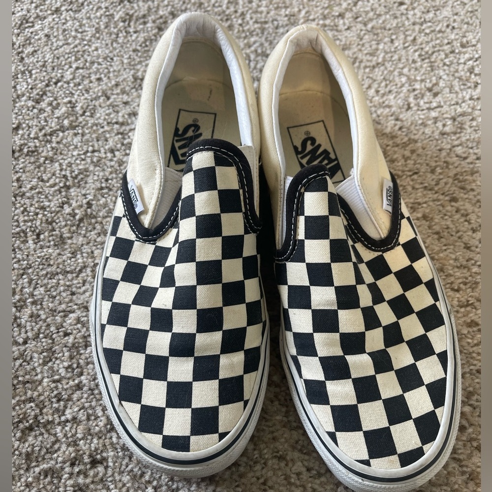Black and white checkered vans. Size 7 womens